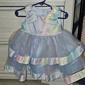 Blueberri baby girl beautiful blue and pink dress 6/9mos Perfect Easter dress!!